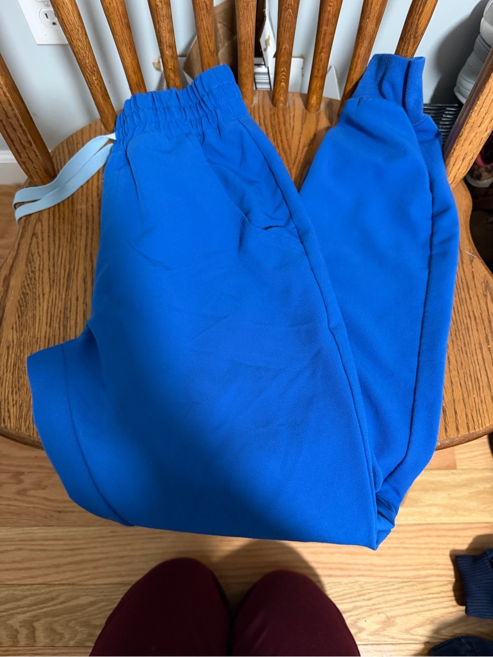 Figs Royal Blue Elastic-Waist Joggers